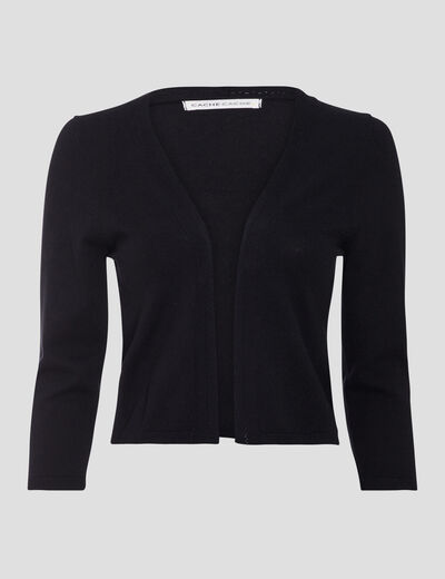 Gilet court ouvert noir femme