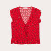 Blouse sans manches nouée rouge femme