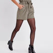Short paperbag ceinturé blanc femme