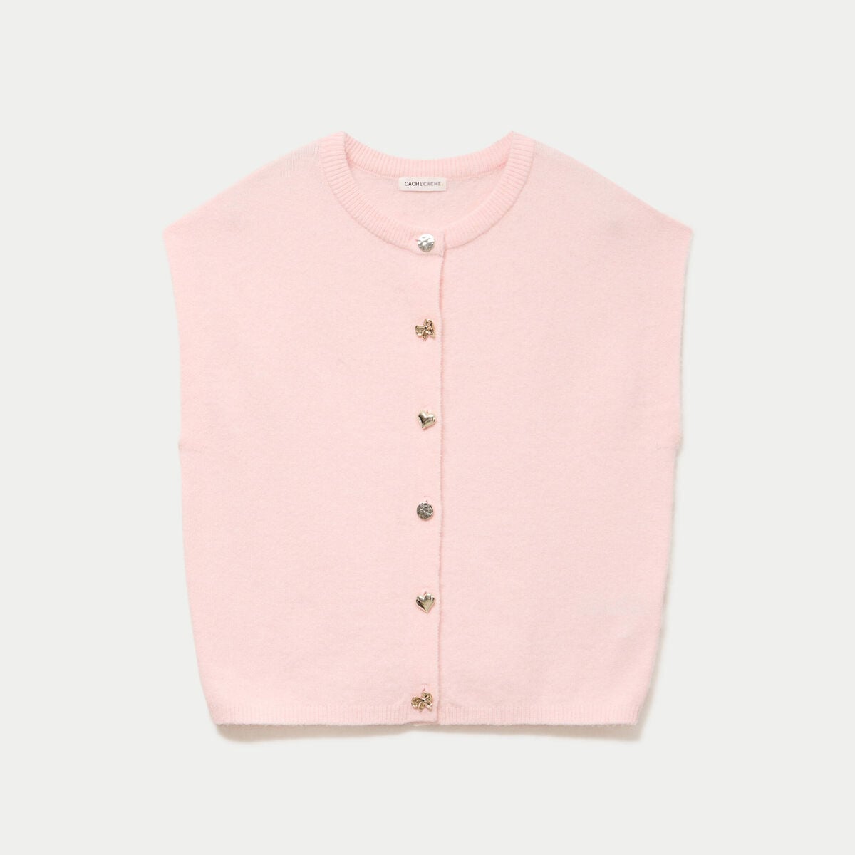 Gilet ample sans manches rose clair femme