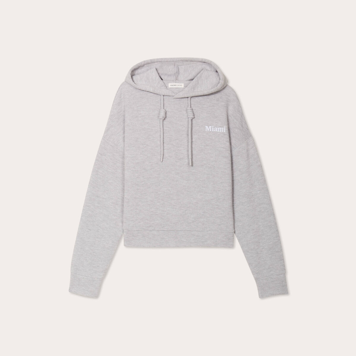 Sweat à capuche gris clair femme