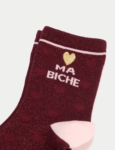 Bo&icirc;te cadeau chaussettes bordeaux femme