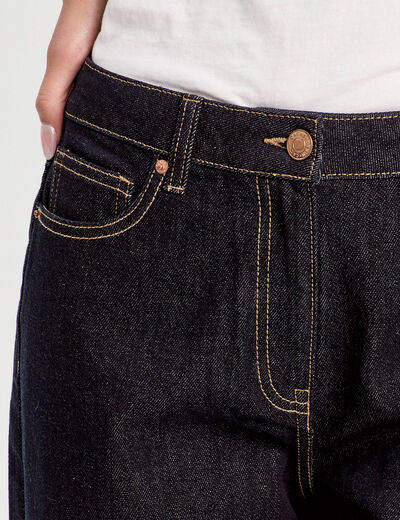 Jean barrel cropped taille standard denim brut femme
