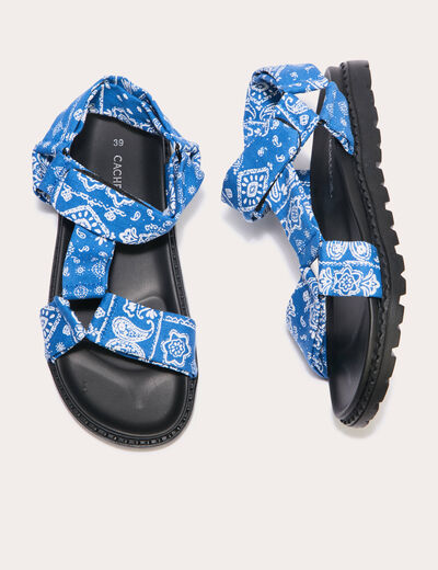 Sandales avec lien bleu femme