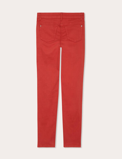 Jeans slim 5 poches rouge femme