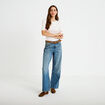 Jean wide leg ceinture amovible denim dirty femme