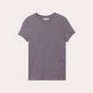 T-shirt manches courtes côtelé gris foncé femme