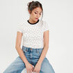 T-shirt ajusté manches courtes blanc femme
