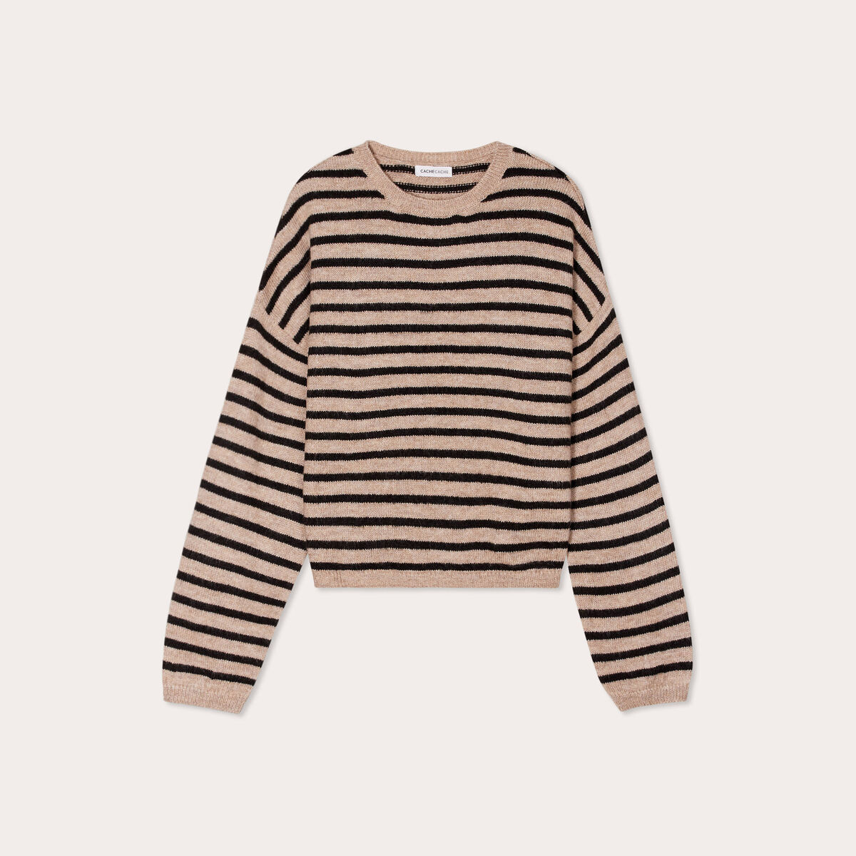 Pull manches longues sable femme