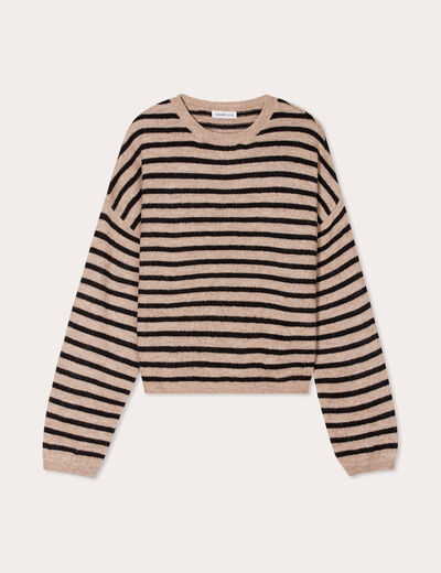 Pull manches longues sable femme