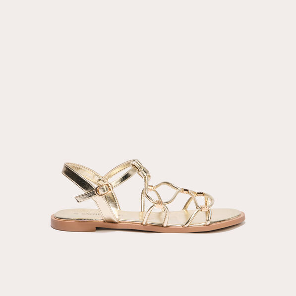 Sandales plates couleur or femme