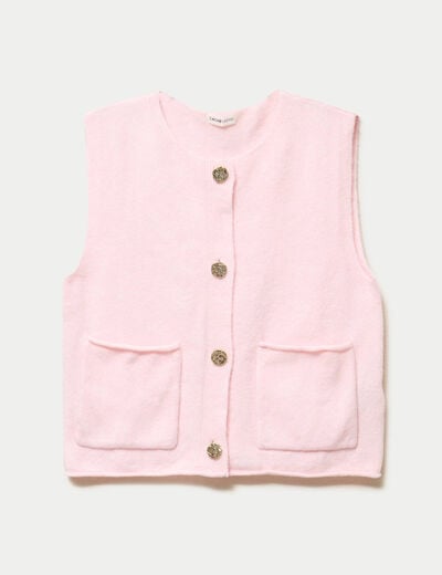 Gilet sans manches rose clair femme