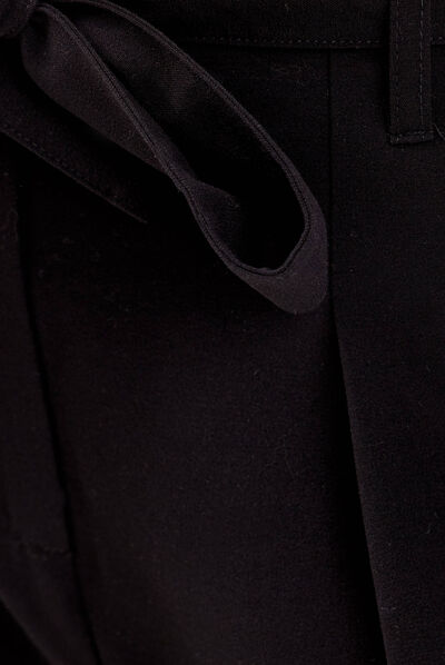 Pantalon paperbag noir femme
