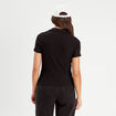 Polo manches courtes côtelé noir femme