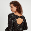 Robe droite détail noeud dos noir femme