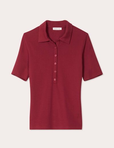 Polo manches courtes rouge foncé femme