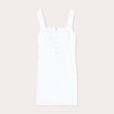 Robe ajustée col laçage jean ecru femme