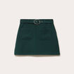 Jupe droite courte taille haute vert fonc&eacute; femme