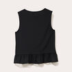 Blouse sans manches volants noir femme