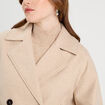 Caban court boutonné beige femme