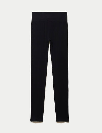 Leggings taille haute sans couture noir femme