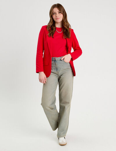 Veste blazer cintrée rouge femme