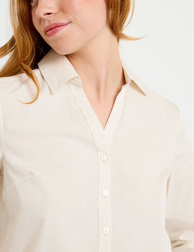 Chemise col classique ecru femme