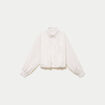 Chemise ample cropped effet boule blanc femme