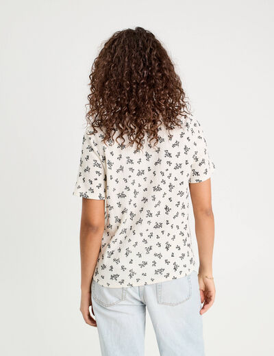 Blouse manches courtes blanc femme