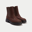 Bottines aspect daim marron femme