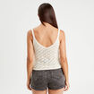 Débardeur tricot ajouré ecru femme
