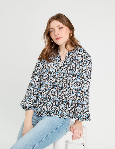 Blouse manches longues noir femme