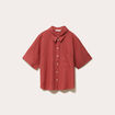 Chemise droite courte col classique vieux rose femme