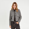 Veste droite boutonnée gris femme