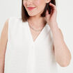 Blouse sans manches ecru femme