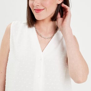blouse sans manches ecru femme Blouse sans manches ecru femme