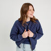 Veste matelassée zippée bleu marine femme
