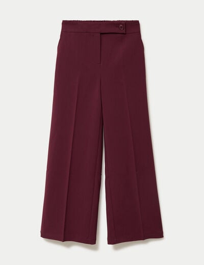 Pantalon city large violet fonc&eacute; femme