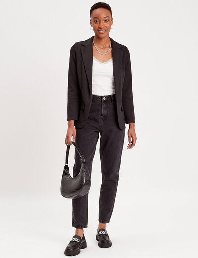Veste blazer cintrée noir femme