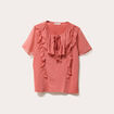 Blouse volants rose pastel femme