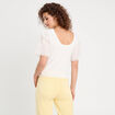 Pull manches broderie anglaise blanc femme