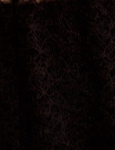 Blouse dentelle col rond manches longues noir femme