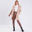 Manteau droit boutonné beige femme