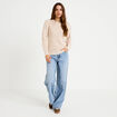 Pull manches longues brillant ivoire femme
