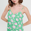Robe évasée 3/4 col bénitier vert fluo femme