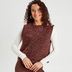 Pull sans manches marron foncé femme