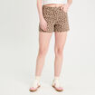 Short large en jean beige femme