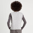 Pull sans manches torsades gris clair femme