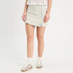 Jupe-short trapèze en jean denim bleach femme