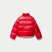 Doudoune col montant bas resserr&eacute; rouge femme